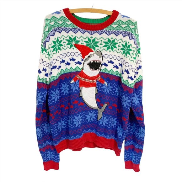 santa shark sweater